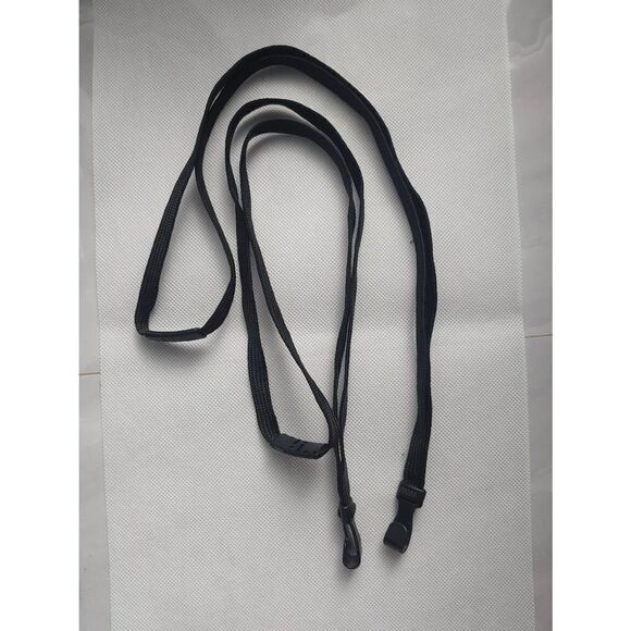 Set Of 2 Unisex Men's Women's Black Nylon Lanyards - Picture 1 of 4